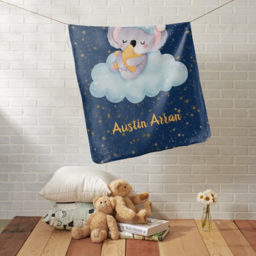 Koala On A Cloud  Baby Blanket