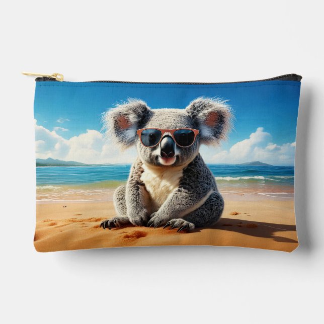 Koala on a sandy beach  accessory pouch (Front)