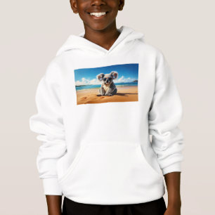 Koala on a sandy beach hoodie