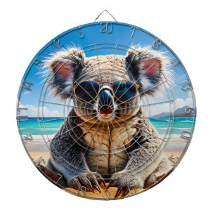 Koala on a sandy beach Merry Christmas Dart Board