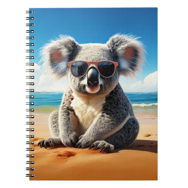 Koala on a sandy beach  notebook (Front)
