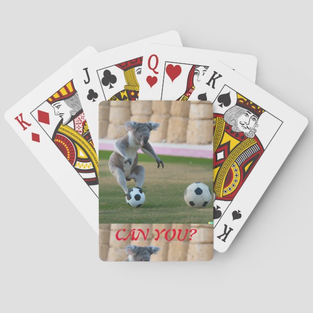 Koala on top of a soccer ball poker cards (Back)