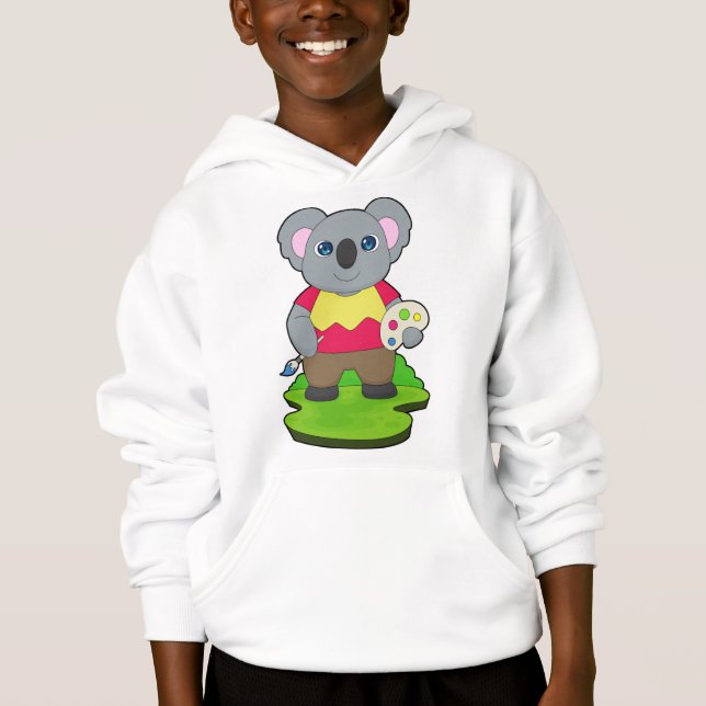 Koala Painter Paint brush Hoodie (Front)