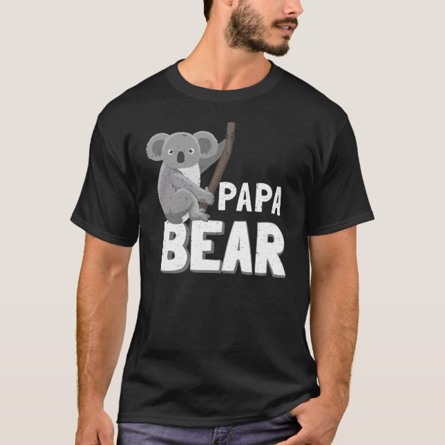 Koala Papa Bear Tshirt Vegan Father's Day Gift (Front)