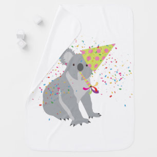Koala Partying - Animals Having a Party Baby Blanket