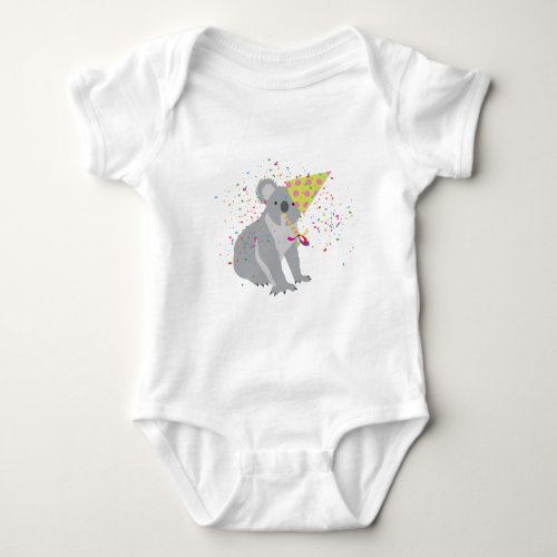 Koala Partying _ Animals Having a Party Baby Bodysuit