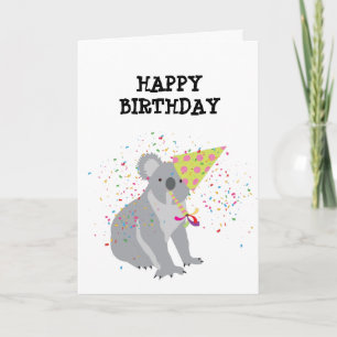 Koala Partying - Animals Having a Party Card