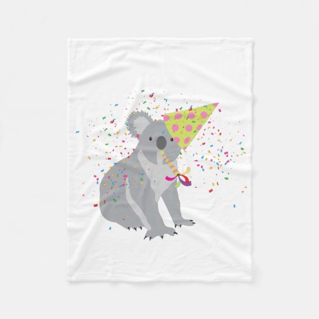 Koala Partying - Animals Having a Party Fleece Blanket (Front)