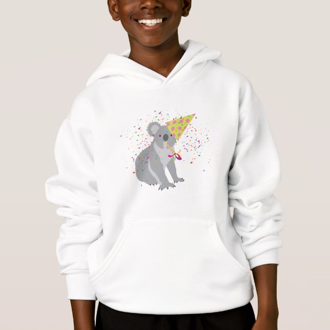 Koala Partying - Animals Having a Party Hoodie (Front)