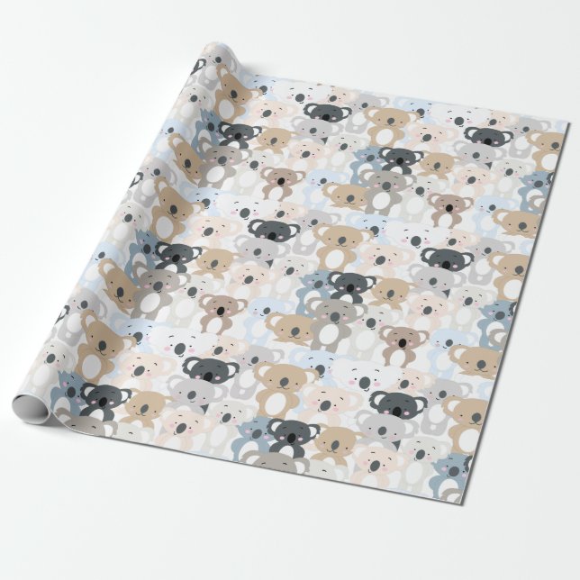 Koala Pattern Wrapping Paper (Unrolled)
