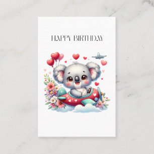 Koala Pilot Birthday Business Card