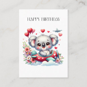 Koala Pilot Birthday Business Card