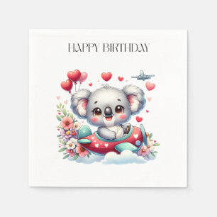 Koala Pilot Birthday Napkins