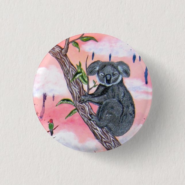 Koala Pinback Button (Front)