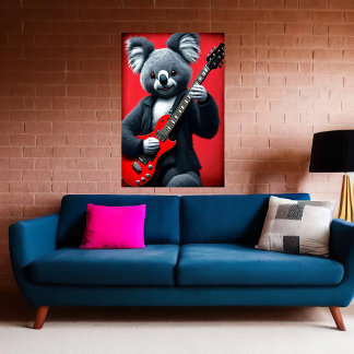 Koala playing a guitar  | AI Art Poster