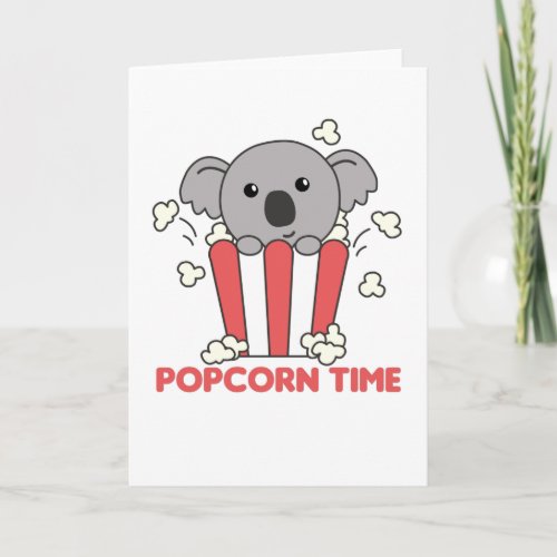 Koala Popcorn Time Funny Animals In Food Card