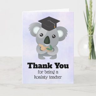 Koala Pun Teacher Appreciation Letterpress Thank You Card