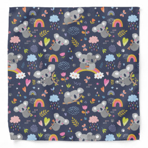 Koala Rainbow Love Pattern Bandana