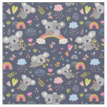Koala Rainbow Love Pattern Fabric