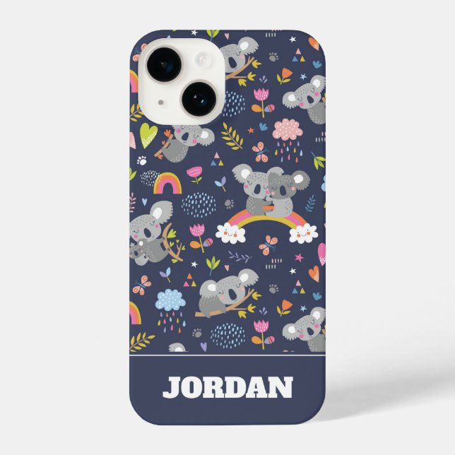 Koala Rainbow Love Pattern iPhone Case (Back)
