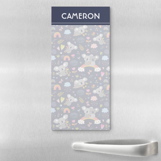 Koala Rainbow Love Pattern Magnetic Notepad (In Situ)