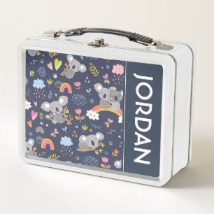 Koala Rainbow Love Pattern Metal Lunch Box