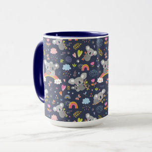 Koala Rainbow Love Pattern Mug