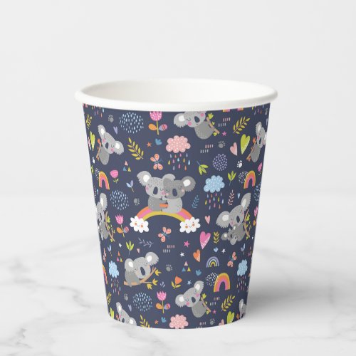 Koala Rainbow Love Pattern Paper Cups