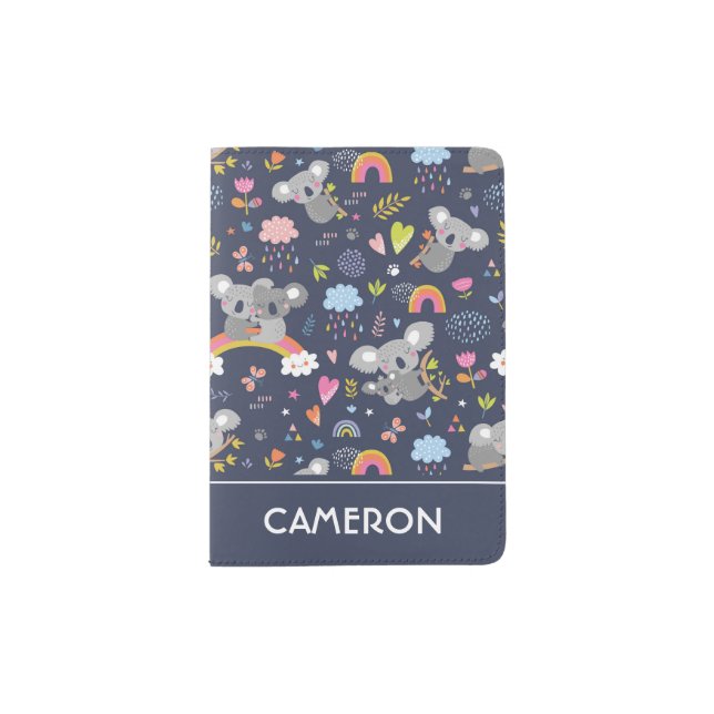 Koala Rainbow Love Pattern Passport Holder (Front)
