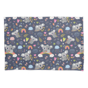 Koala Rainbow Love Pattern Pillow Case