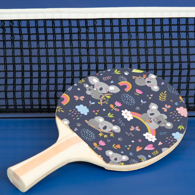 Koala Rainbow Love Pattern Ping Pong Paddle (Insitu)