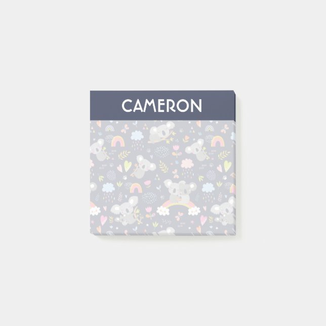 Koala Rainbow Love Pattern Post-it Notes (Front)