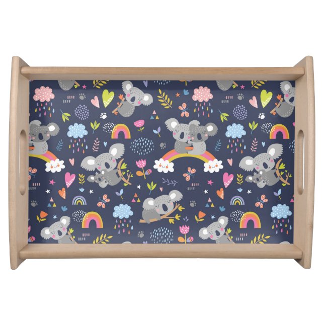 Koala Rainbow Love Pattern Serving Tray (Front)
