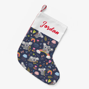 Koala Rainbow Love Pattern Small Christmas Stocking