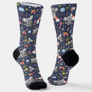 Koala Rainbow Love Pattern Socks