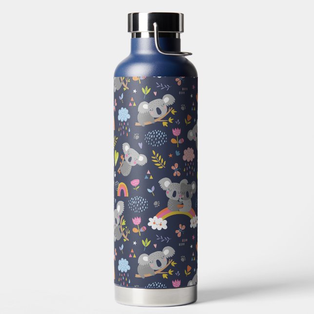 Koala Rainbow Love Pattern Water Bottle (Left)