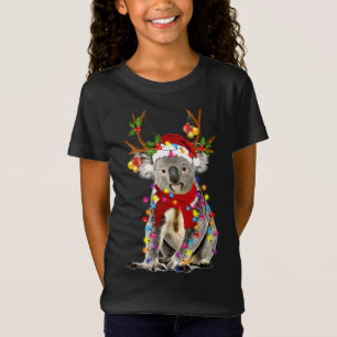 Koala Reindeer Xmas Lights Merry Christmas T-Shirt
