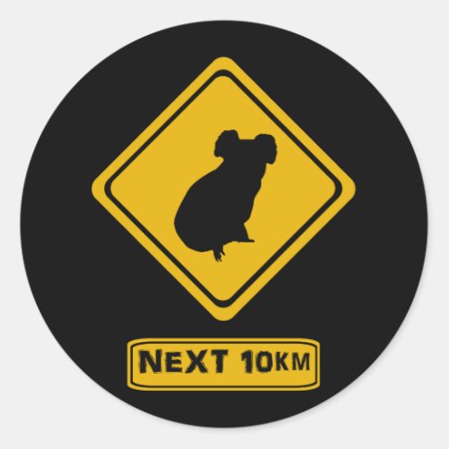 koala road sign classic round sticker