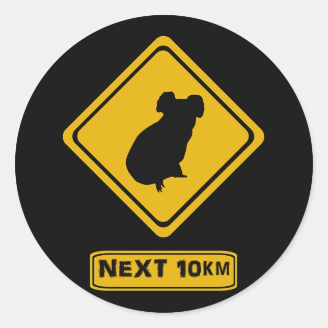 koala road sign classic round sticker (Front)