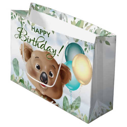 Koala Safari Jungle Kids Birthday Large Gift Bag