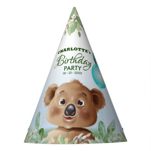 Koala Safari Jungle Kids Birthday Party Hat