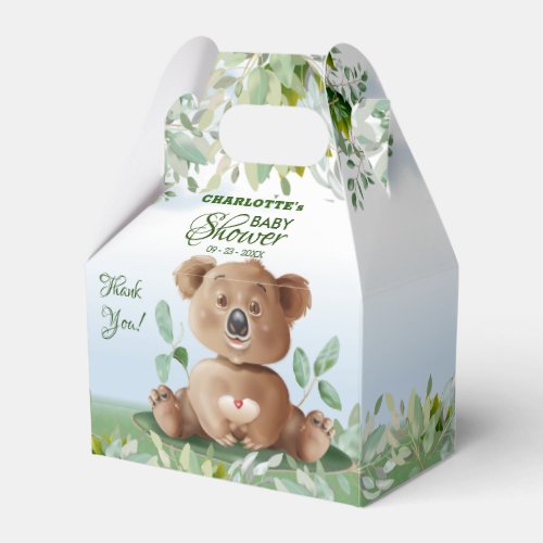 Koala Safari Jungle Neutral Baby Shower Favor Boxes