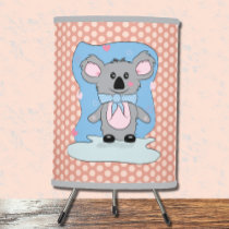 Koala salmon pink polka dots tripod lamp