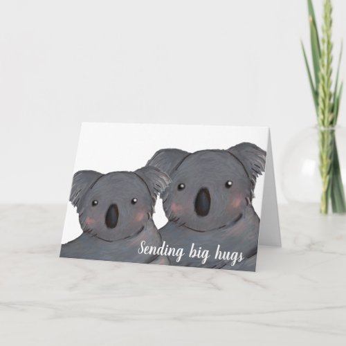 Koala sending big hugs card