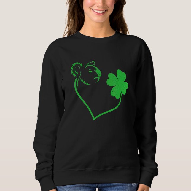 Koala Shamrock Heart C Leaf St Patrick's Day Sweatshirt (Front)