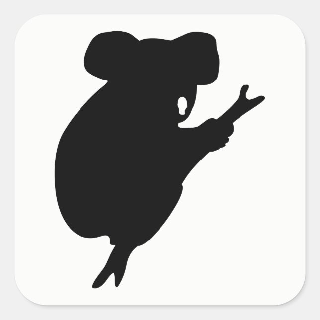 Koala Silhouette Square Sticker (Front)