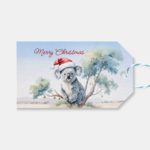 Koala Sitting in a Gum tree Merry Christmas Gift Tags