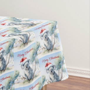 Koala Sitting in a Gum tree Merry Christmas Tablecloth