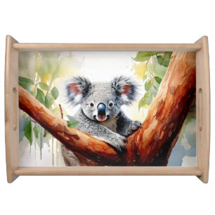 Koala Sitting in a Gum tree Serving Tray