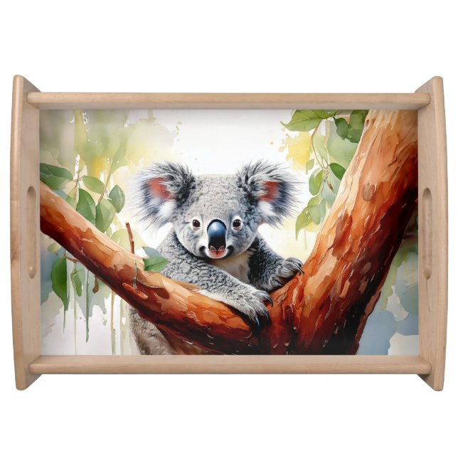 Koala Sitting in a Gum tree Serving Tray (Front)